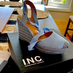 Brand new beautiful espadrilles Maisief light blue size 8.5M.